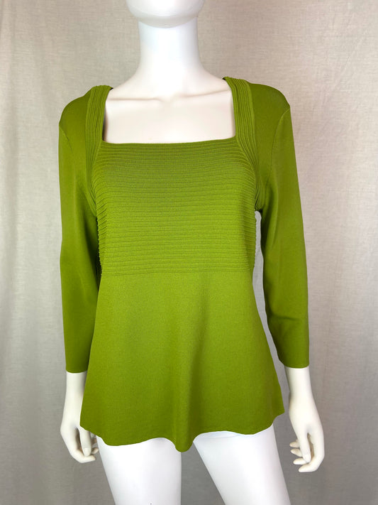 Lime Green Stretch Sweater XL ABBY ESSIE STUDIOS