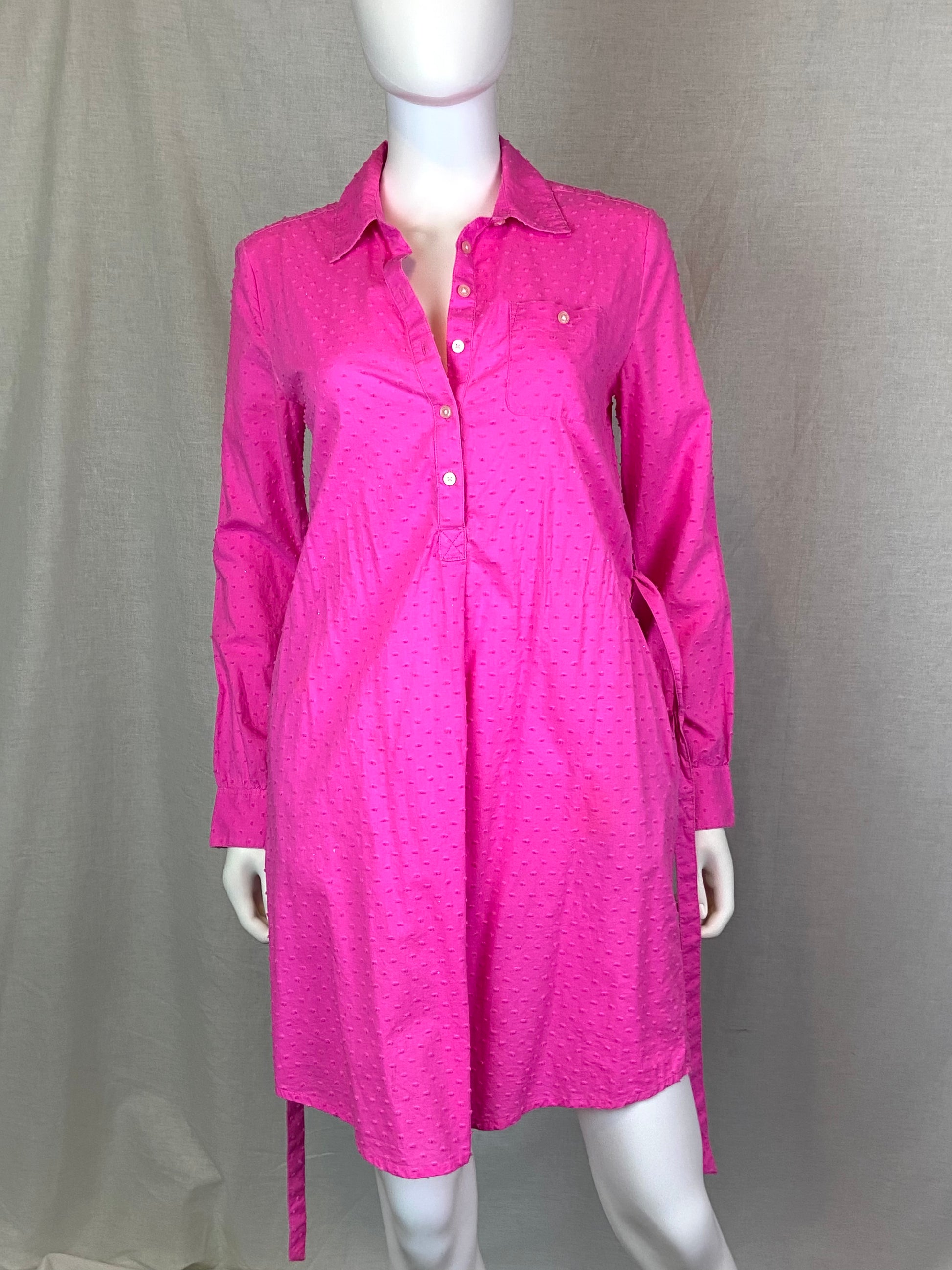 GAP Hot Pink Poplin Shirt Dress XS ABBY ESSIE STUDIOS