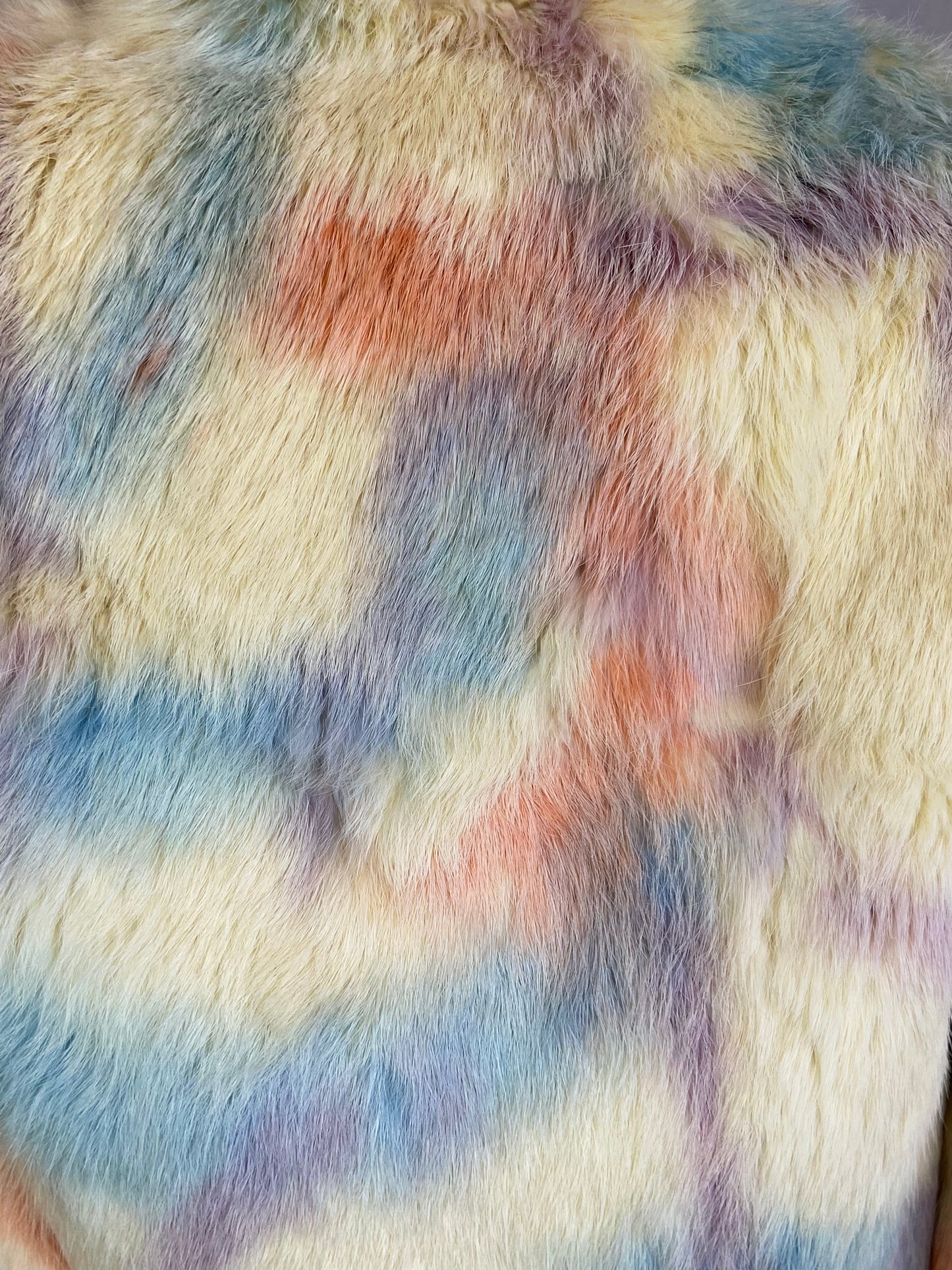 Vintage Comex Rainbow Tie Dye Fur Coat