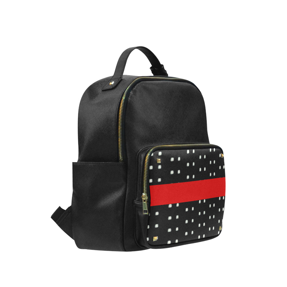 Stripe Polka Coed Leather Backpack e-joyer