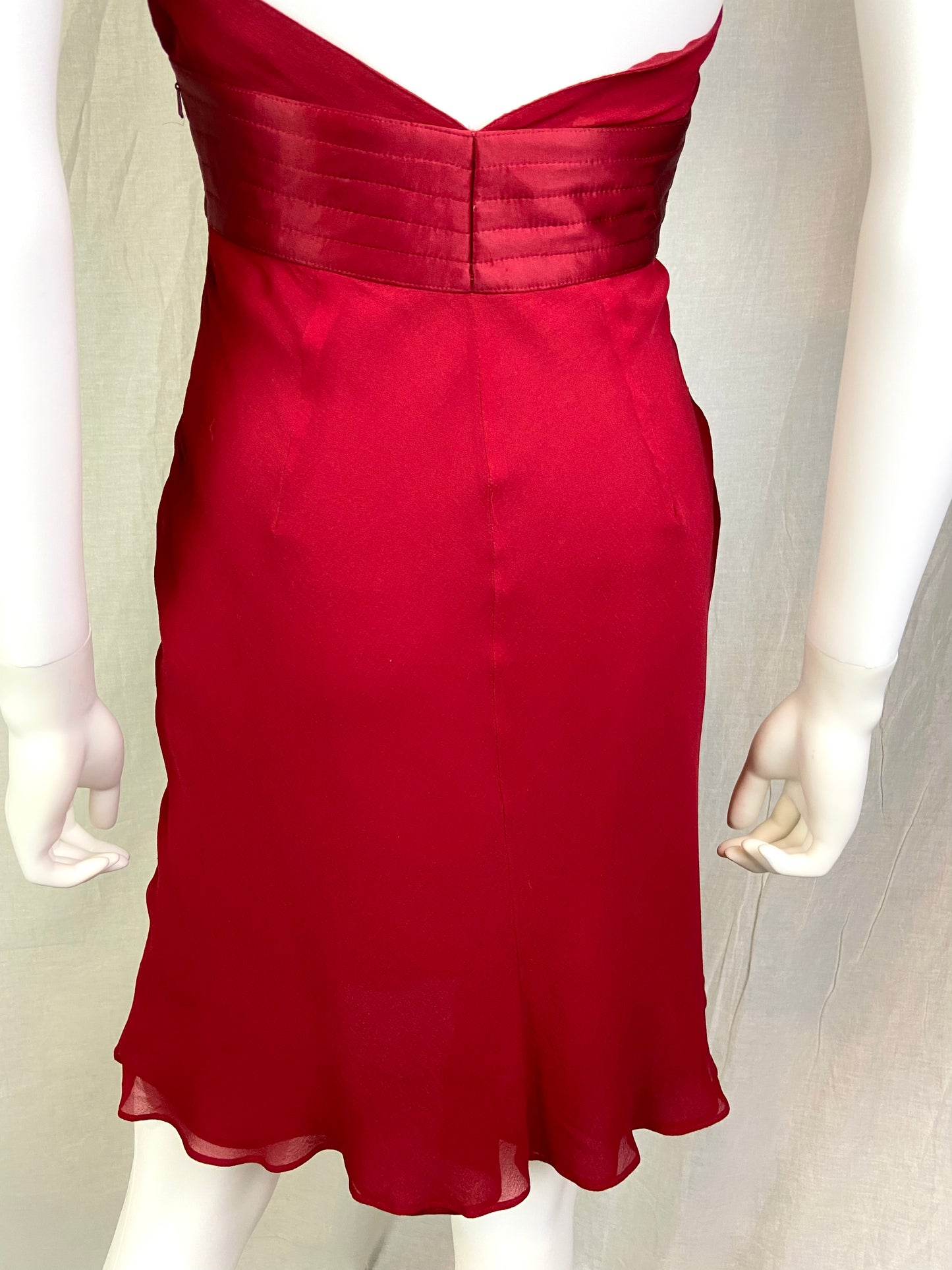 Vintage Express Red Silk Marilyn Monroe Halter Dress