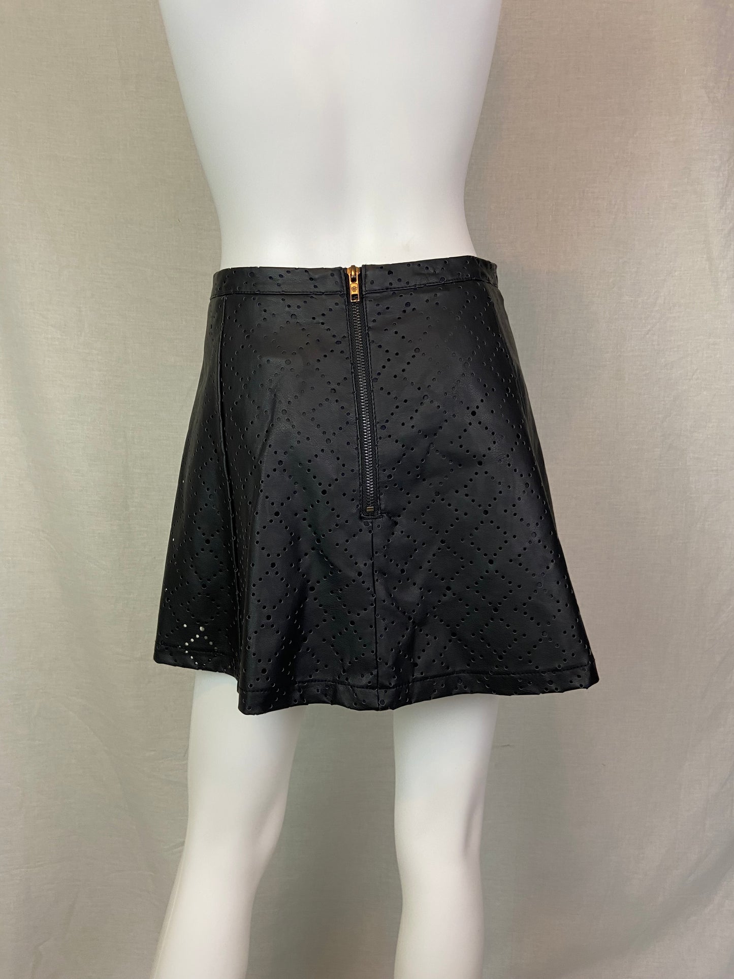 Black Faux Leather Mini Skirt JR 1/2