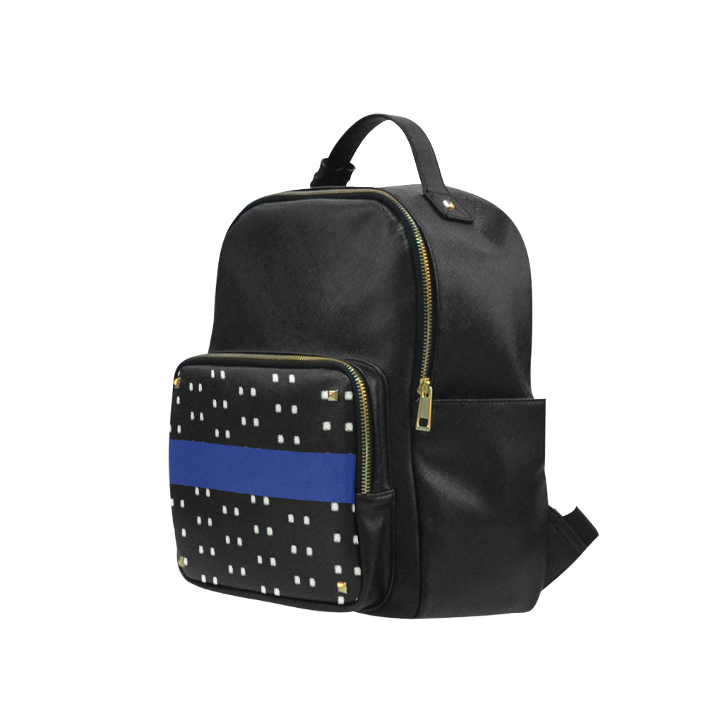 Stripe Polka Coed Leather Backpack e-joyer