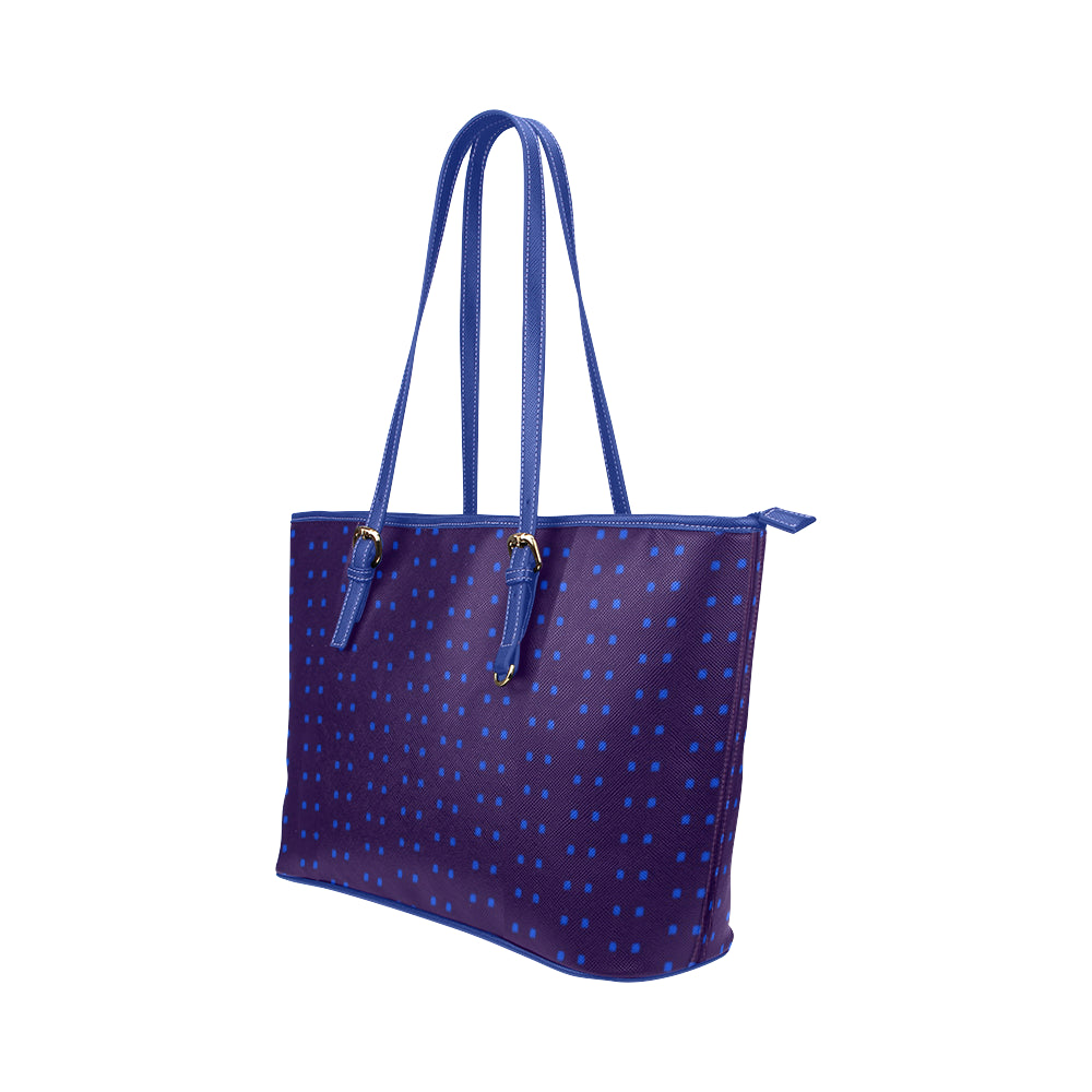 Polka Stripe Jane Leather Tote Bag e-joyer