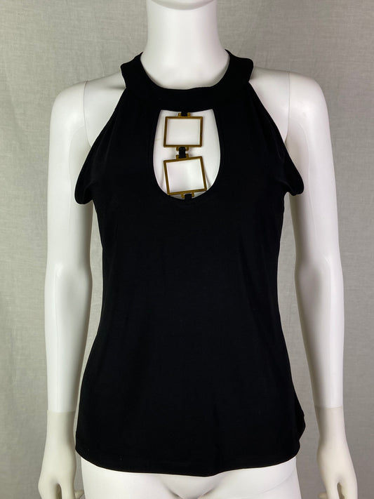 DFA NY Black Gold Geometric Choker Cocktail Tank Top ABBY ESSIE STUDIOS