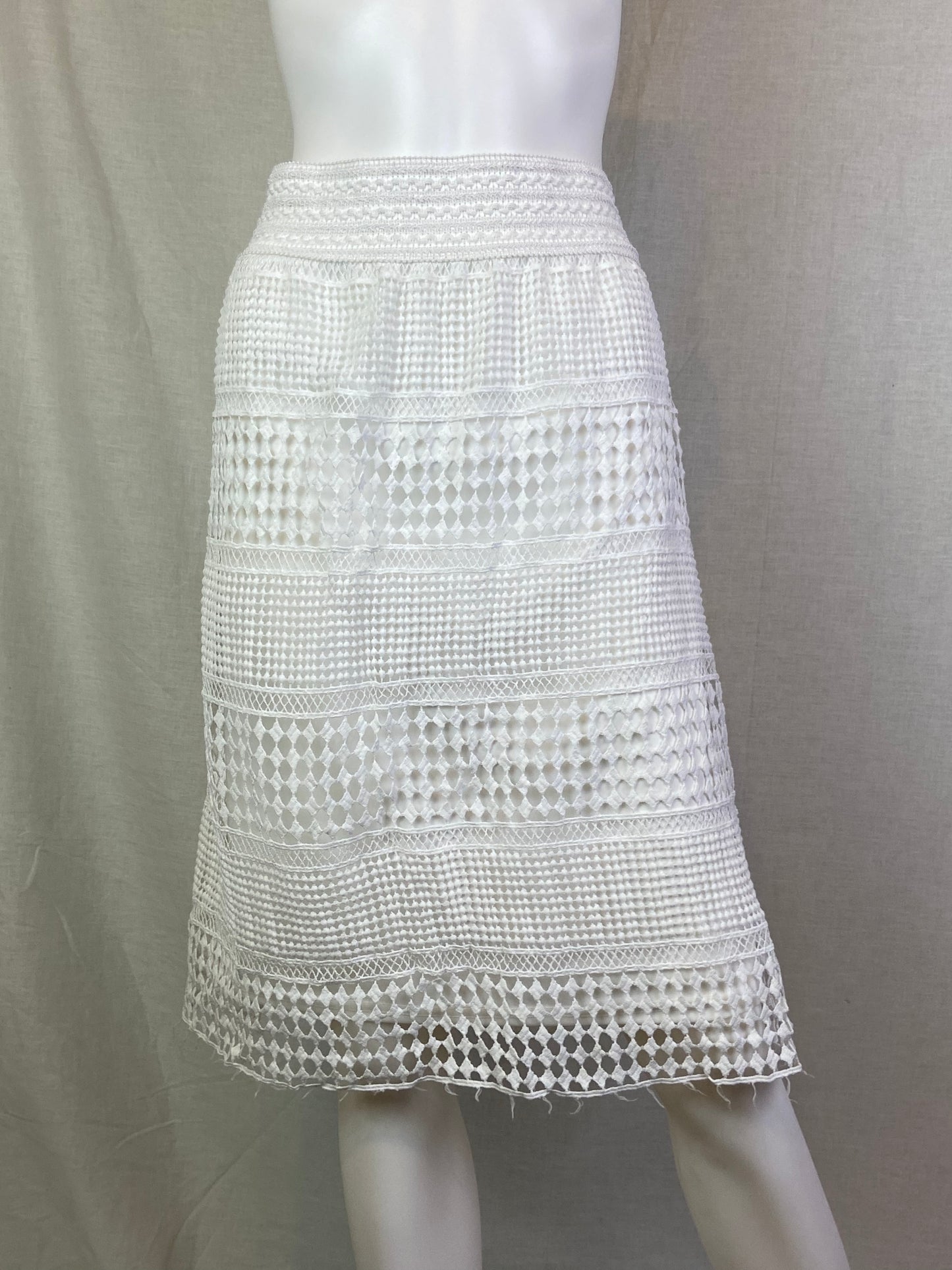 Studio West White Crochet Lace Skirt NWT