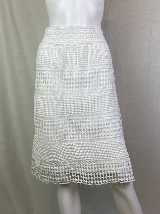 Studio West White Crochet Lace Skirt NWT ABBY ESSIE STUDIOS