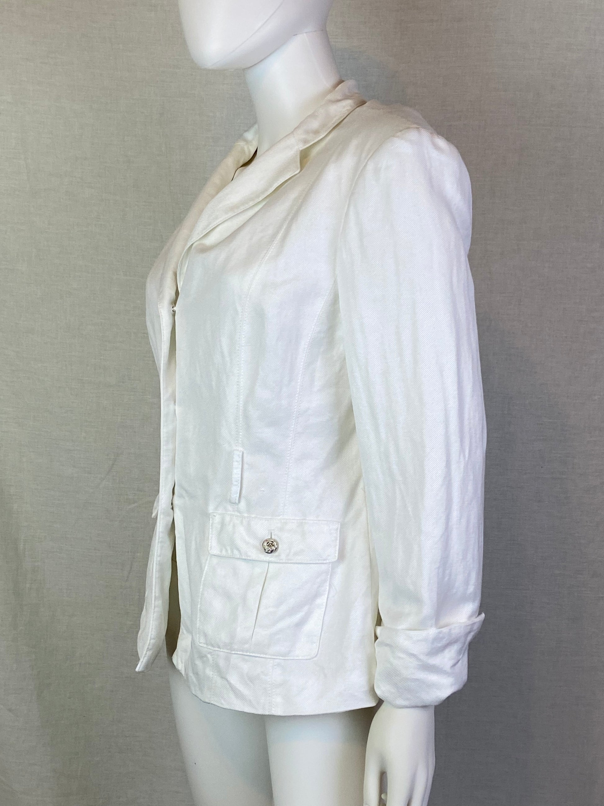 Vtg John Meyer White Line Cargo Blazer Jacket ABBY ESSIE STUDIOS