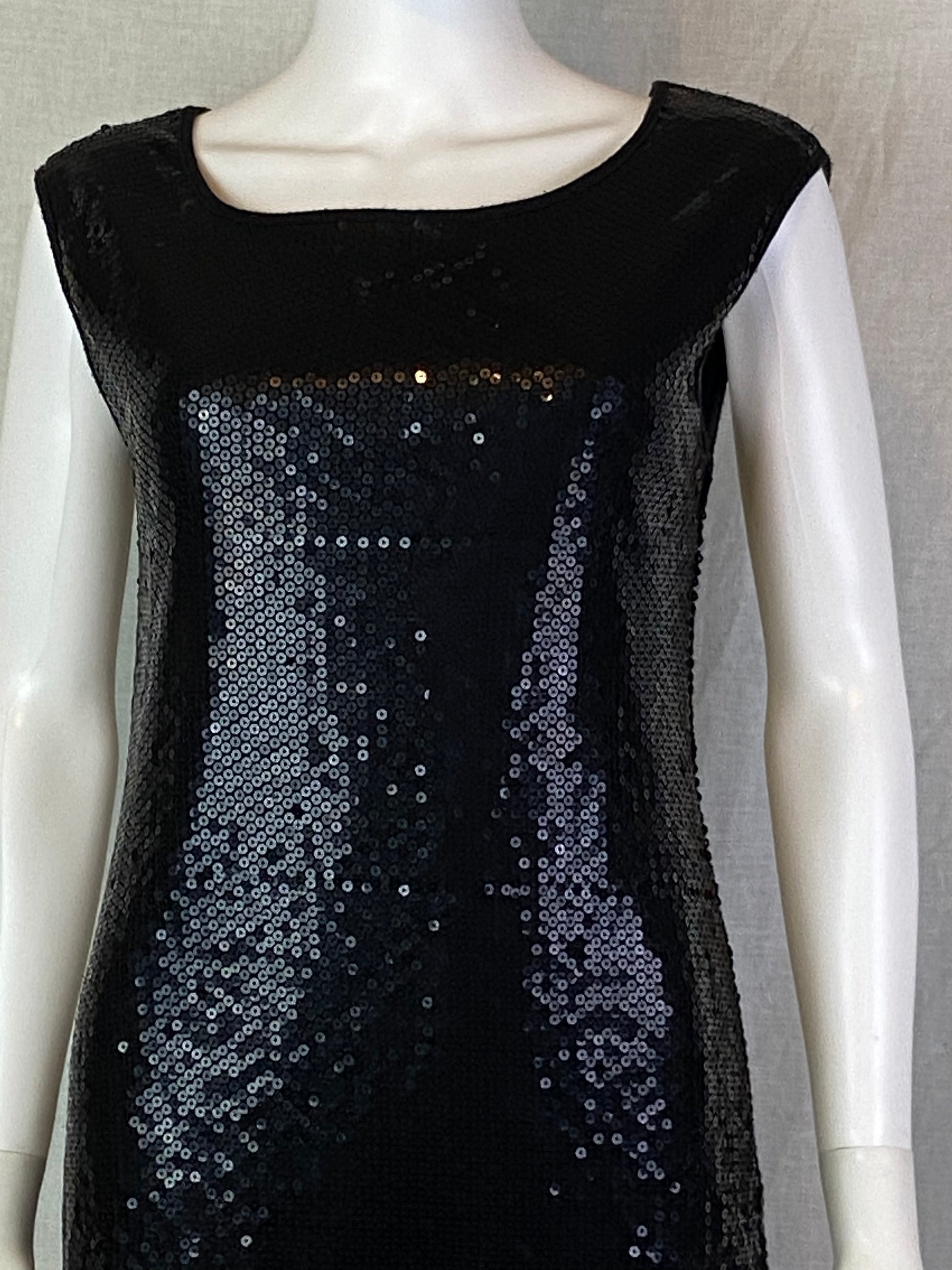 XXI Black Sequin Sheath Cocktail Mini Dress ABBY ESSIE STUDIOS