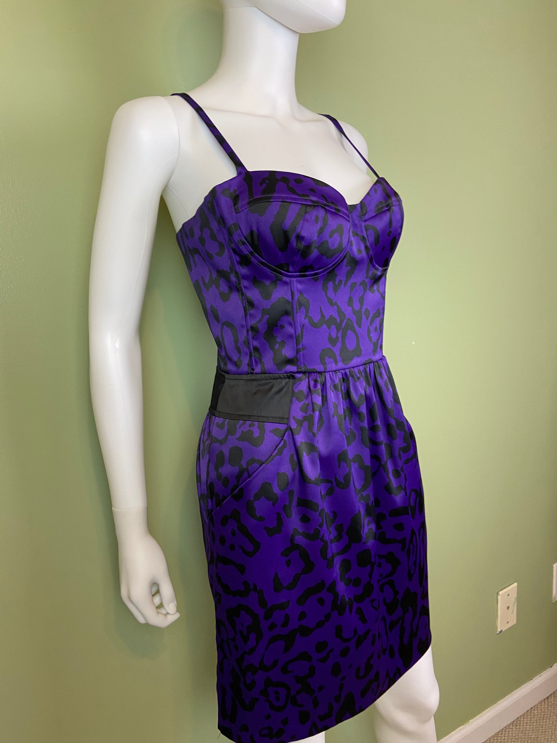 Purple Satin Bustier Cocktail Dress Abby Essie