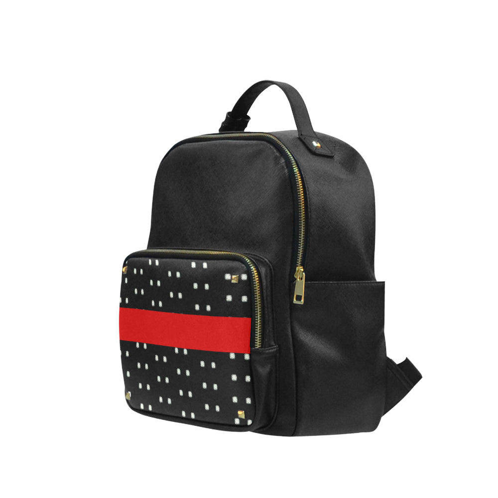 Stripe Polka Coed Leather Backpack e-joyer