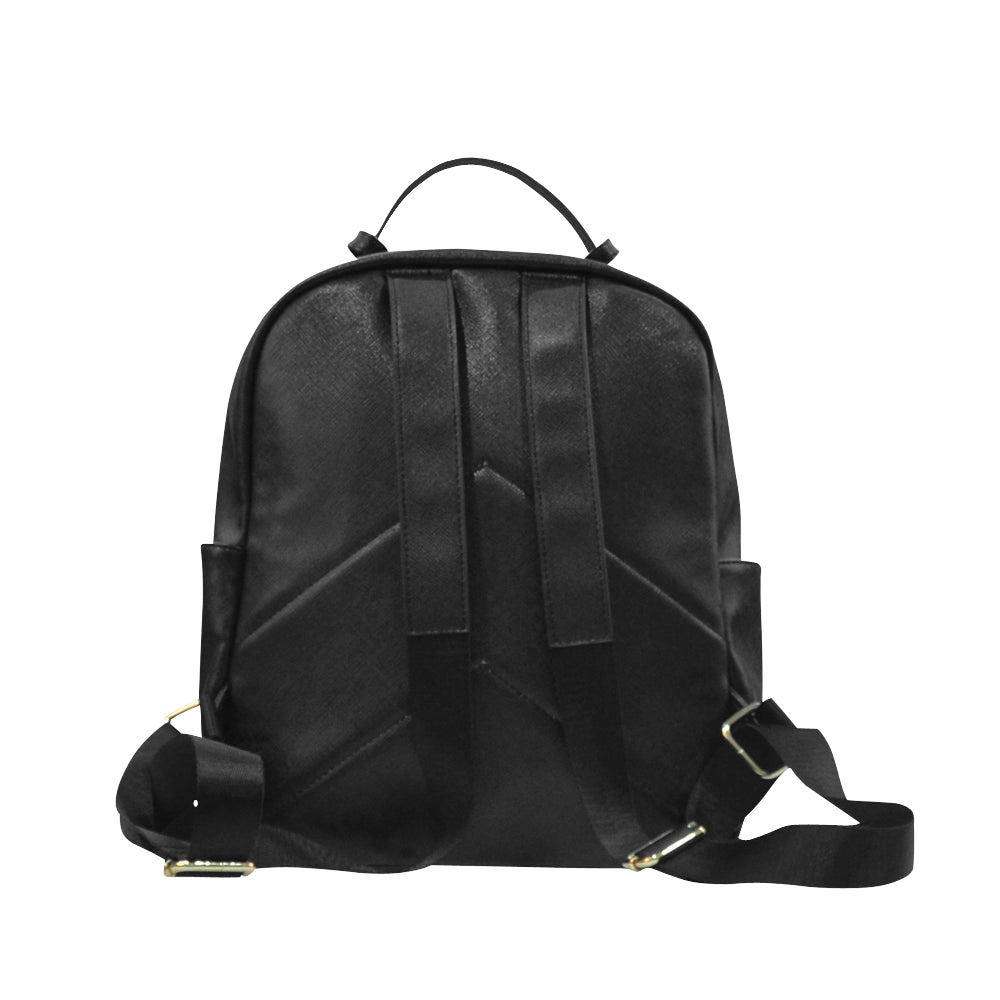 Yellow Abstract Coed Leather Backpack
