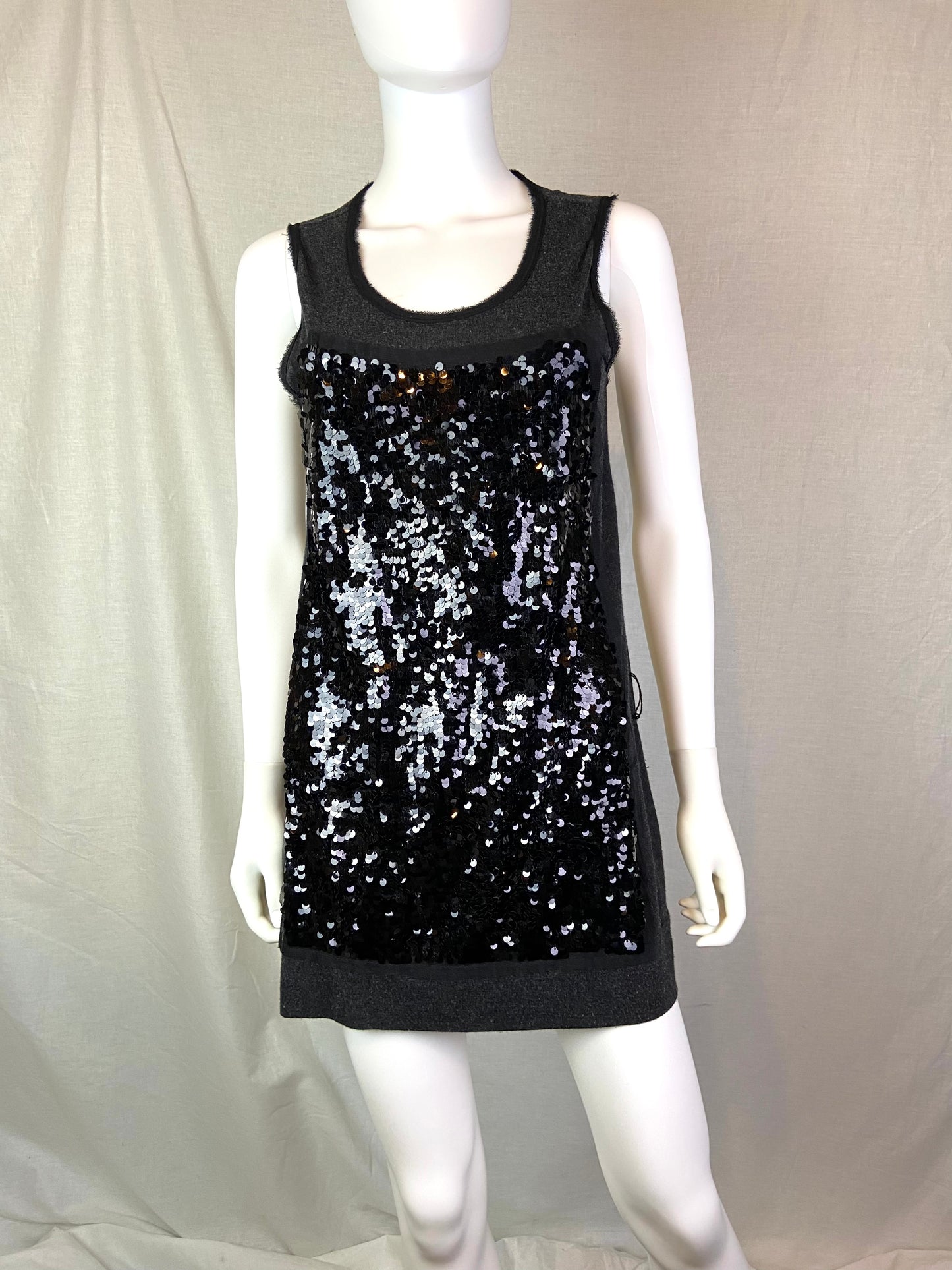 Simply Vera Wang Black Sequin Tunic Tank Mini Dress