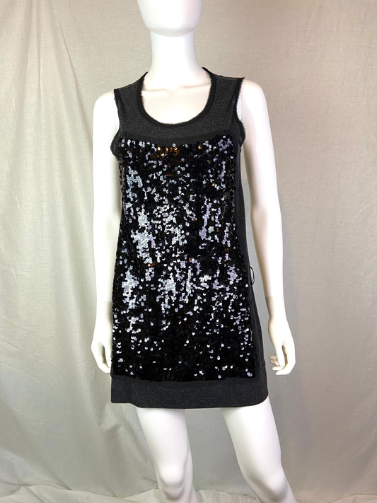 Simply Vera Wang Black Sequin Tunic Tank Mini Dress ABBY ESSIE STUDIOS