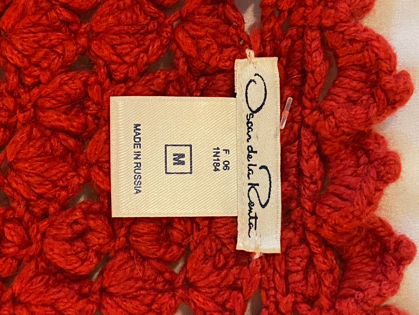 Oscar De La Renta Red Ornate Knit Sweater ABBY ESSIE Designer & Vintage