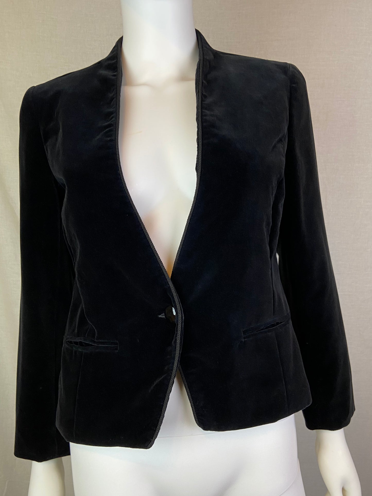 Vintage Personal Petites Black Velvet Blazer ABBY ESSIE STUDIOS