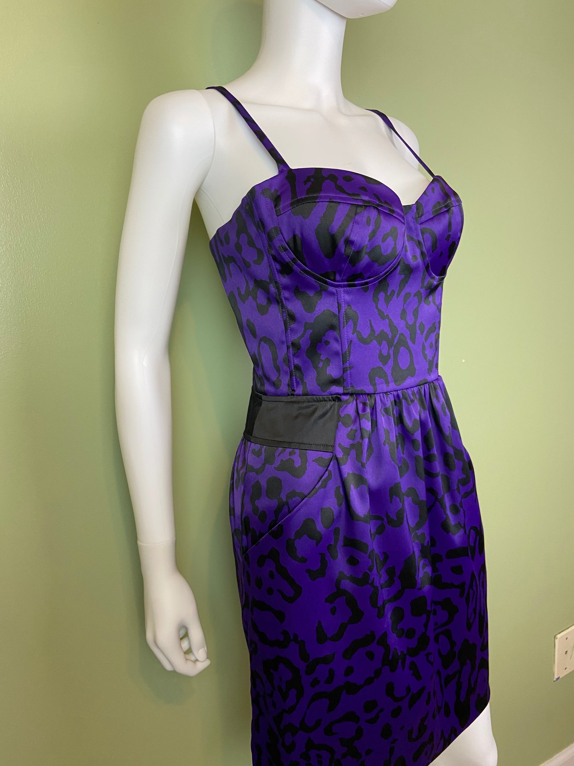 Purple Satin Bustier Cocktail Dress Abby Essie