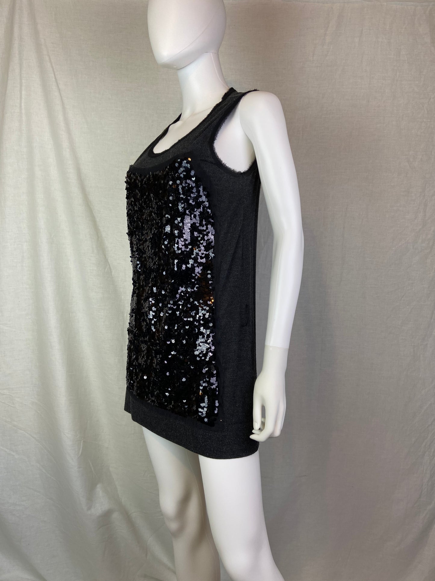 Simply Vera Wang Black Sequin Tunic Tank Mini Dress