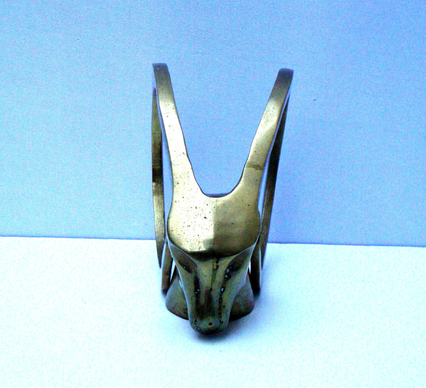 Hollywood Regency Brass Antelope Horns Sculpture