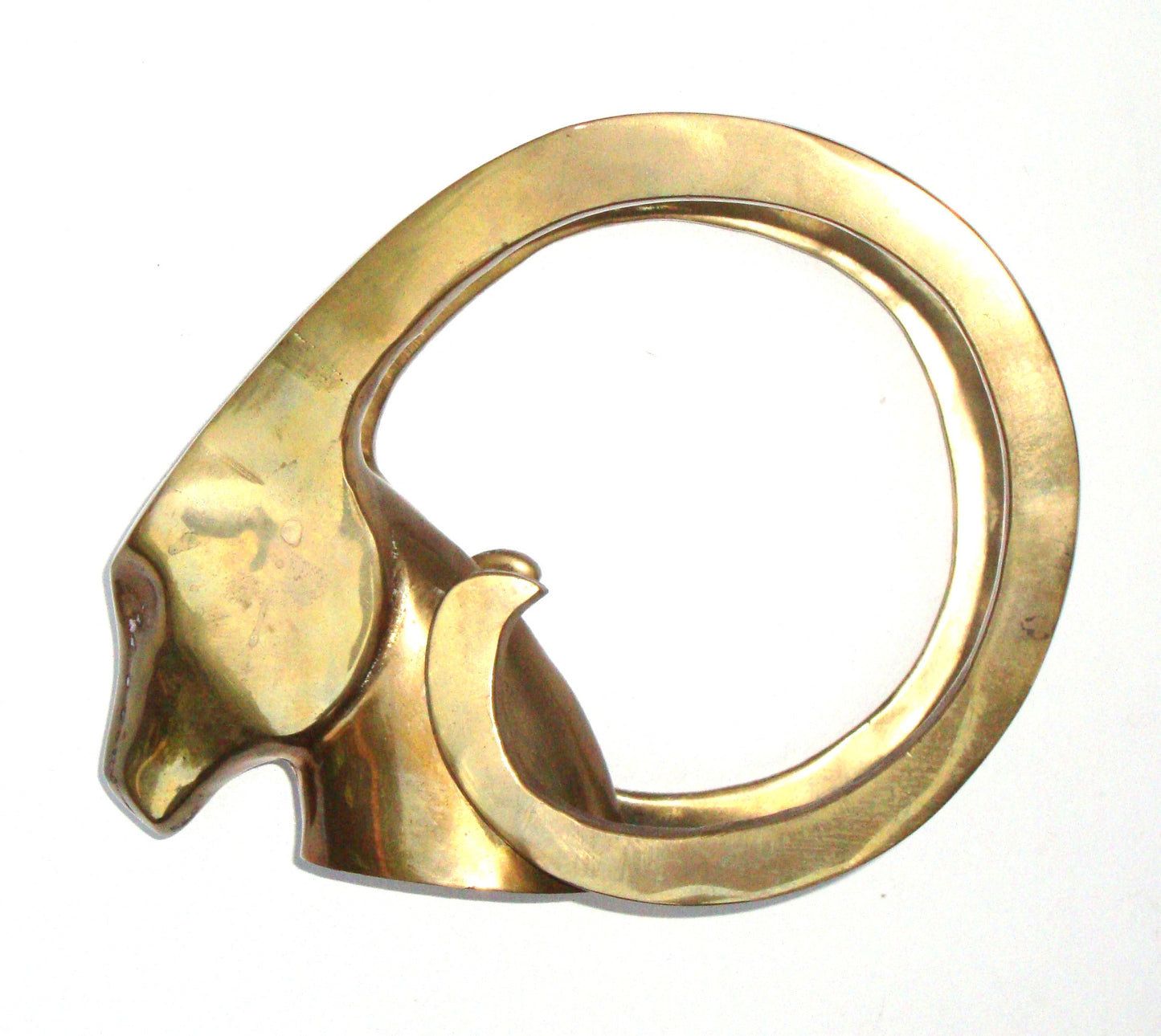 Hollywood Regency Brass Antelope Horns Sculpture