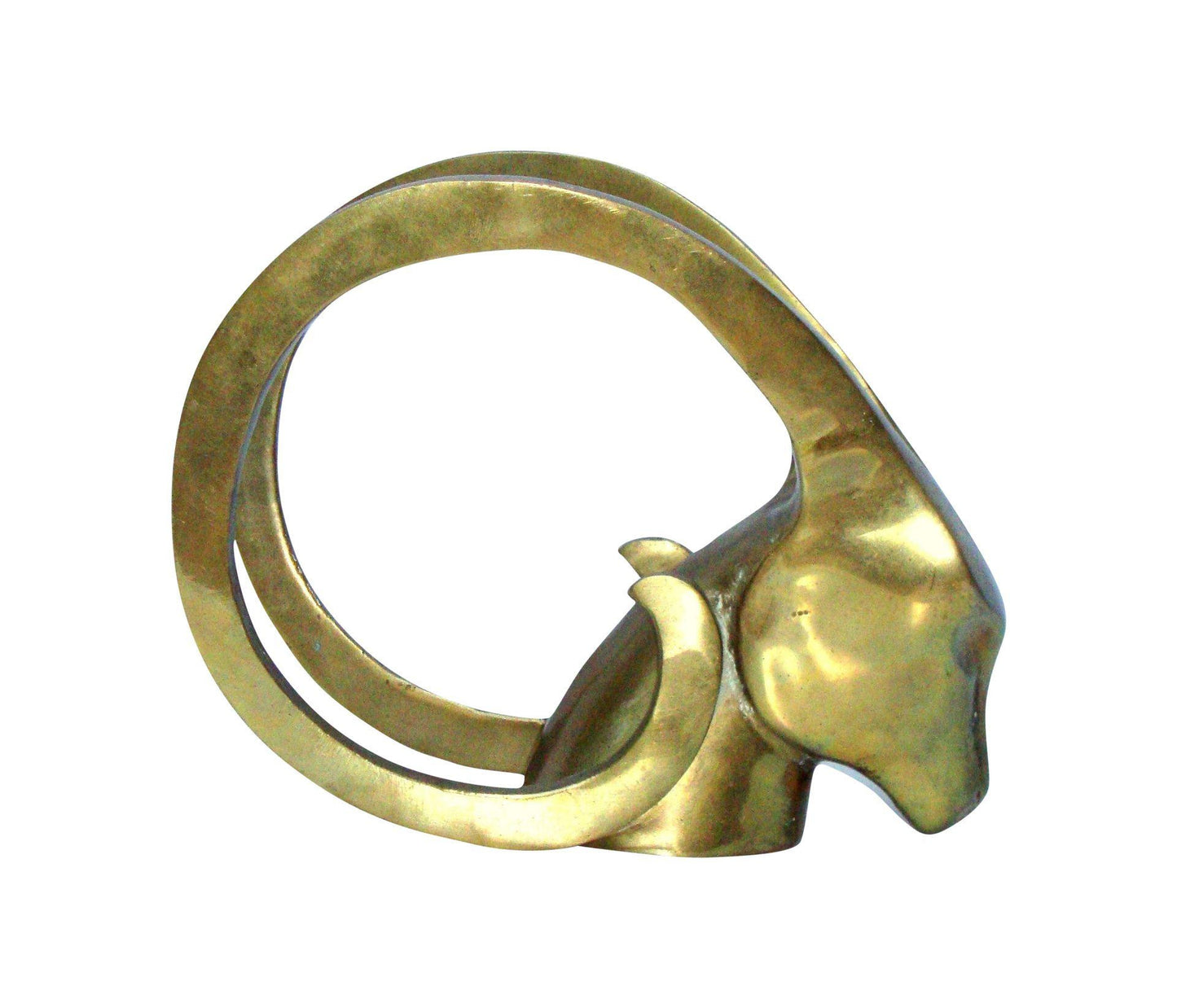 Hollywood Regency Brass Antelope Horns Sculpture