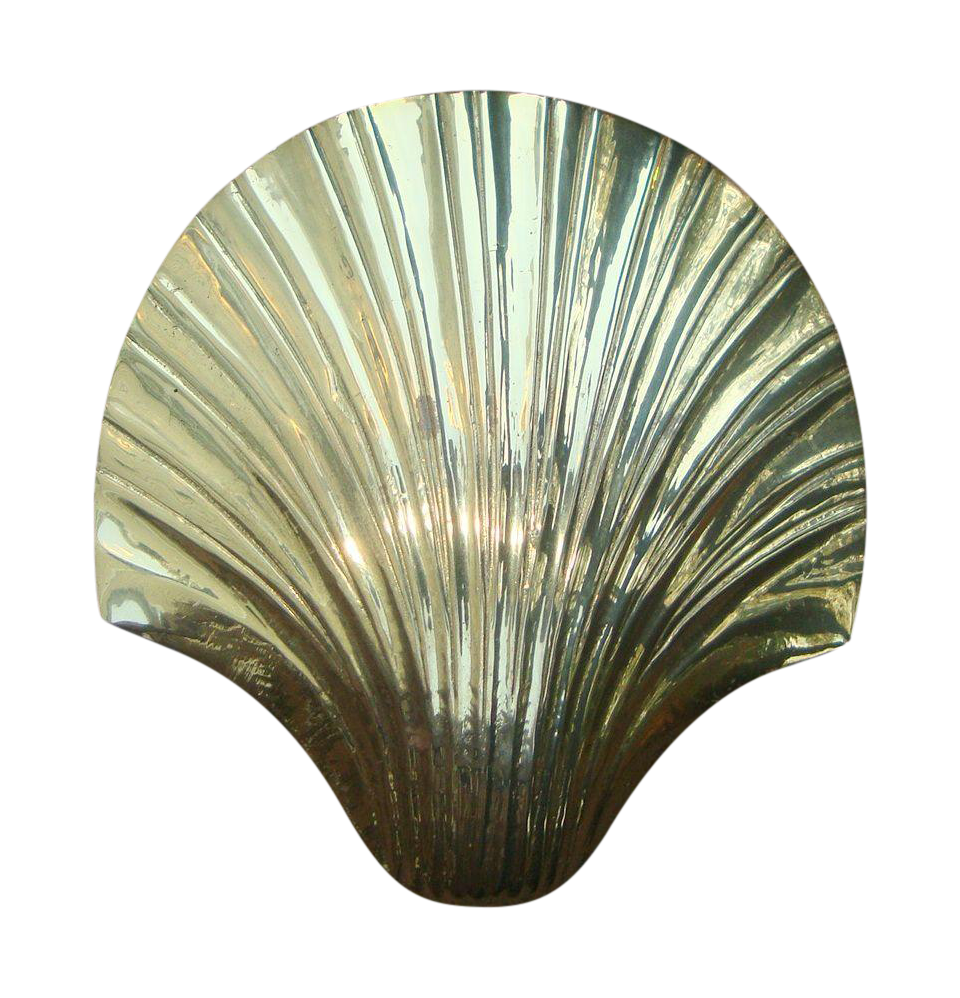 [SOLD] VINTAGE ANTIQUE BRASS SEASHELL CANDY DISH KEEPSAKE SCULPTURE HOLDER