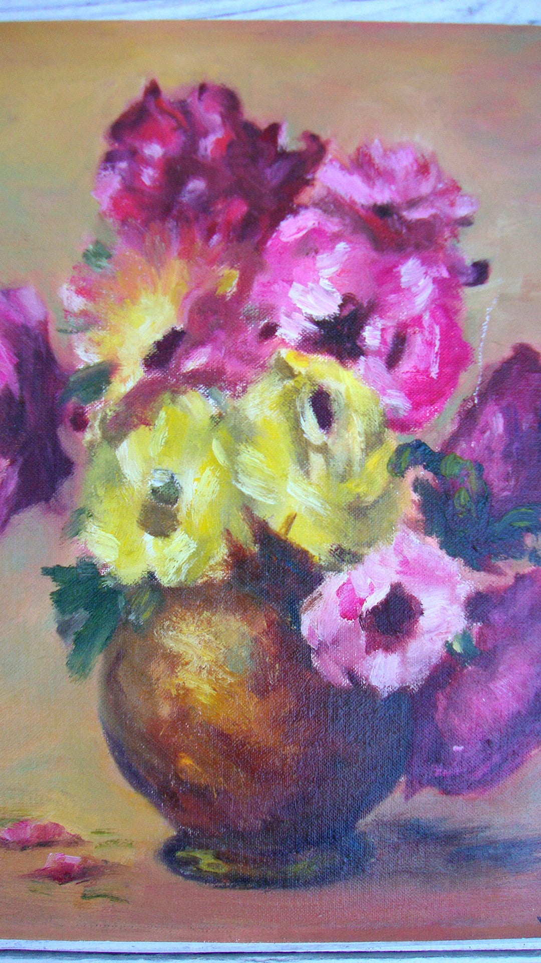 [SOLD] ARTIST LOUISE JOHNSON COLLECTION ORIGINAL PAINTING FLORAL STILL LIFE /PIECE [B]