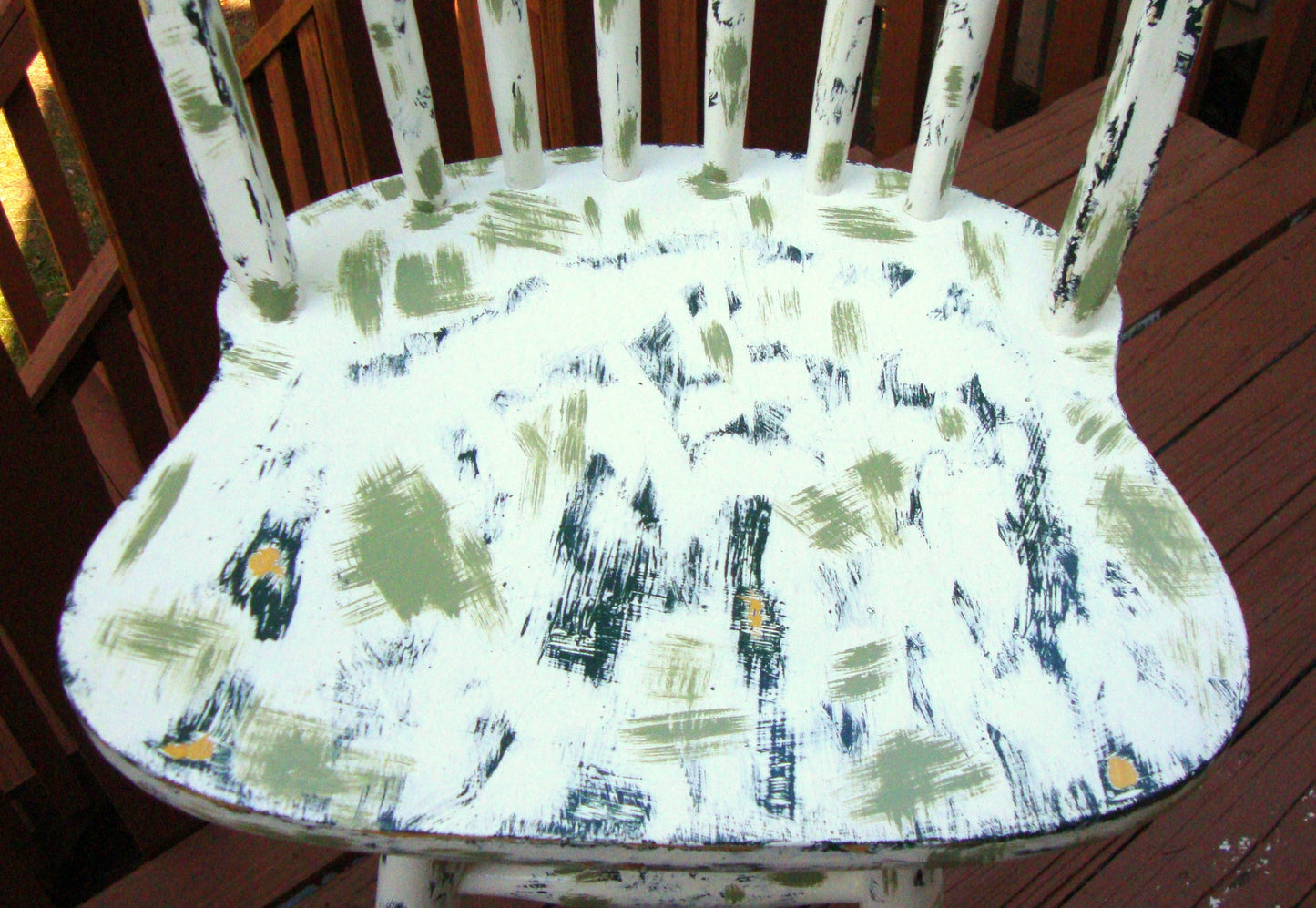 Country Cottage Hand Painted Distressed Bar Stool Barstool Dining Chair