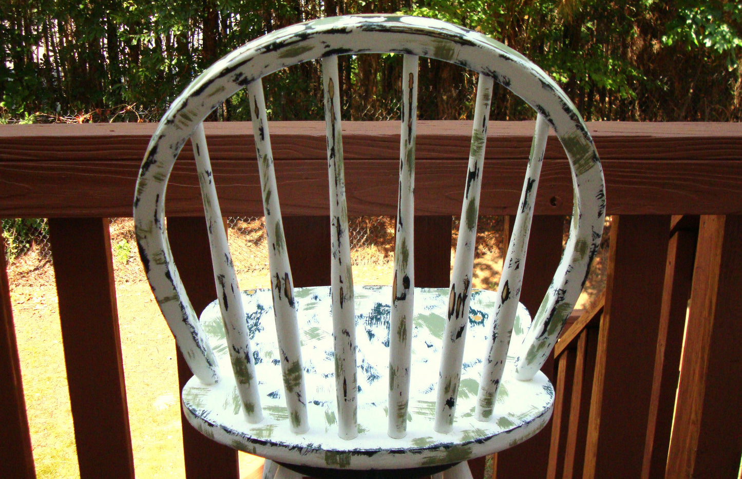 Country Cottage Hand Painted Distressed Bar Stool Barstool Dining Chair
