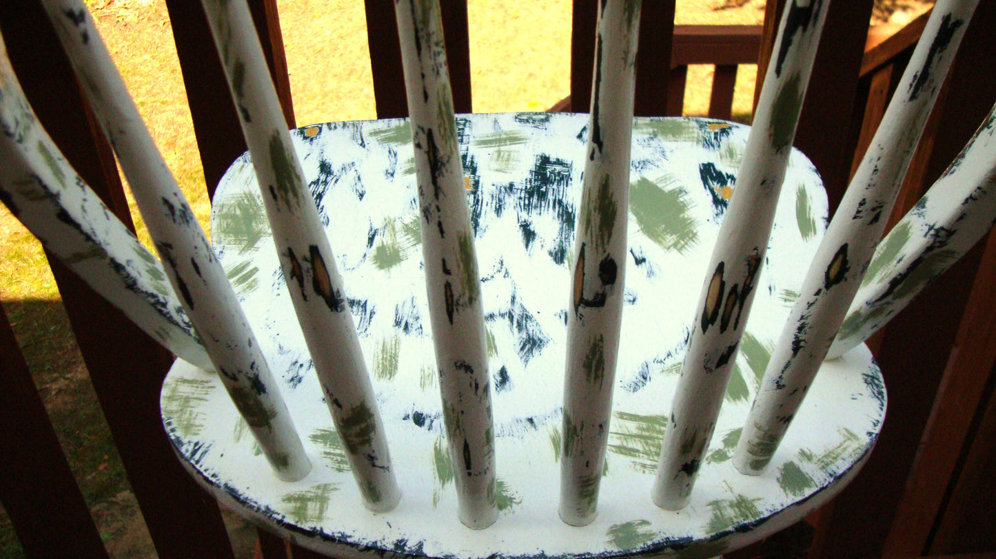 Country Cottage Hand Painted Distressed Bar Stool Barstool Dining Chair