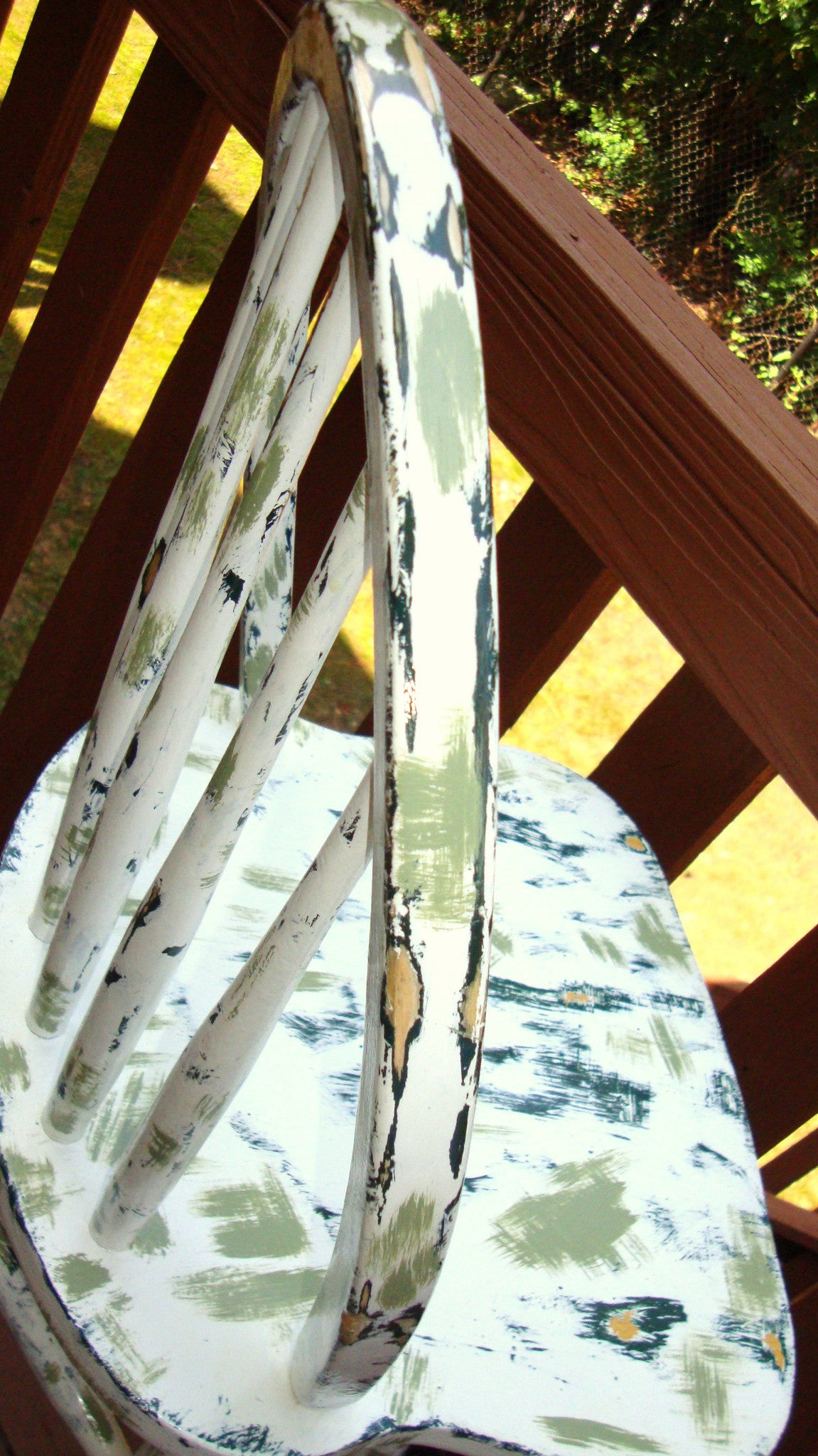 Country Cottage Hand Painted Distressed Bar Stool Barstool Dining Chair