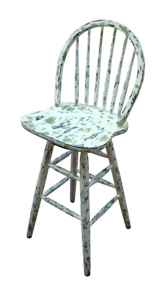Country Cottage Hand Painted Distressed Bar Stool Barstool Dining Chair