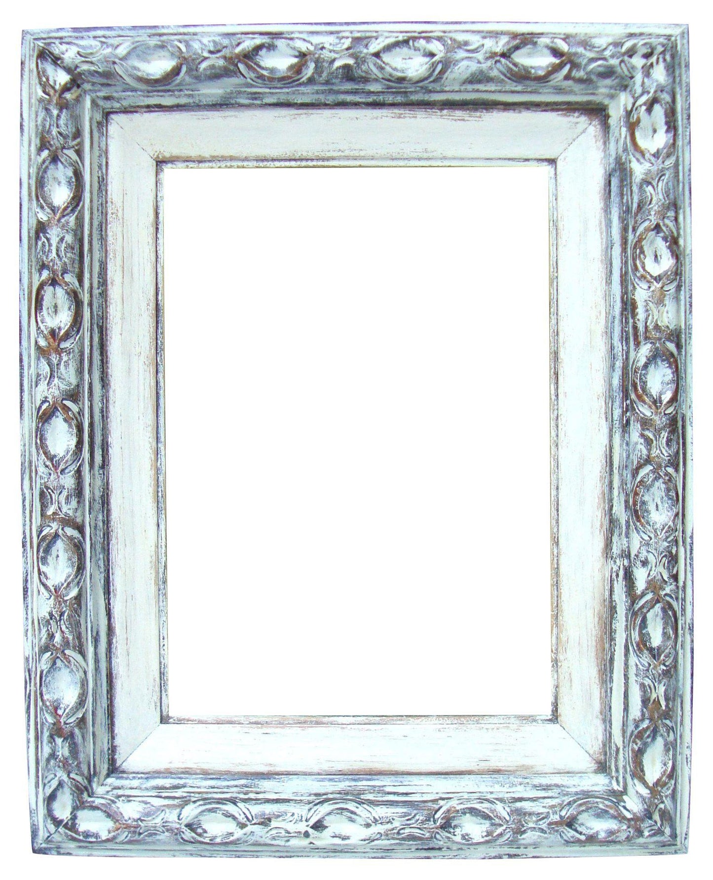 [sold] Antique French Rustic  Bronze Gilt Hand-Painted Wood Frame