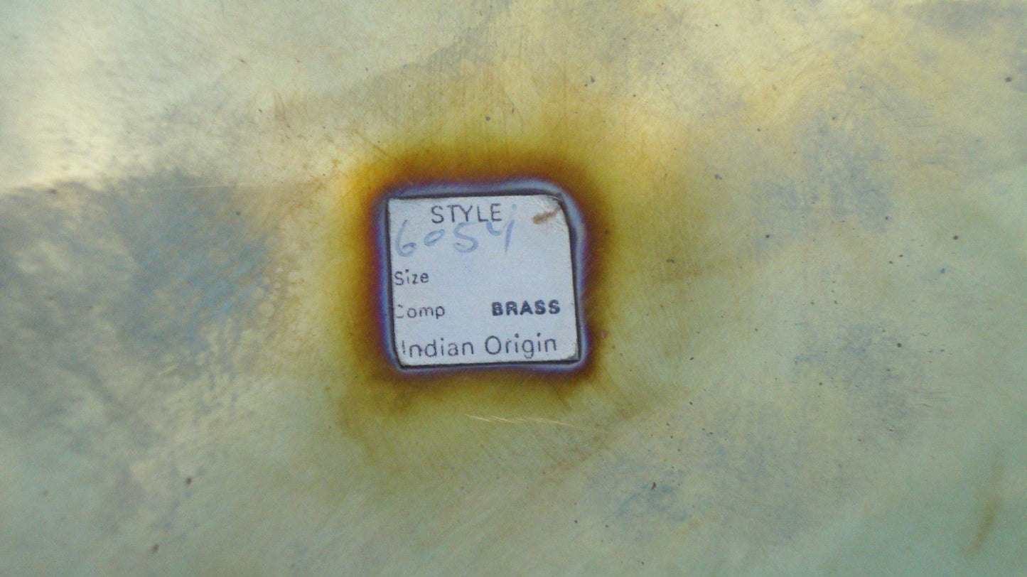 [SOLD Vintage Solid Brass Charger Plates Set of 6