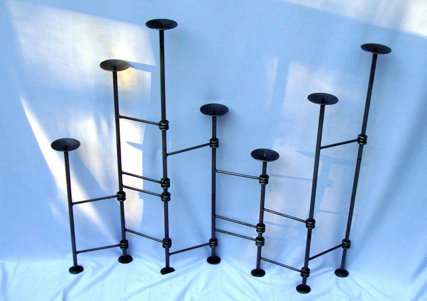 [SOLD] Vintage Metal Wrought Iron Candelabra deco goth candle holder