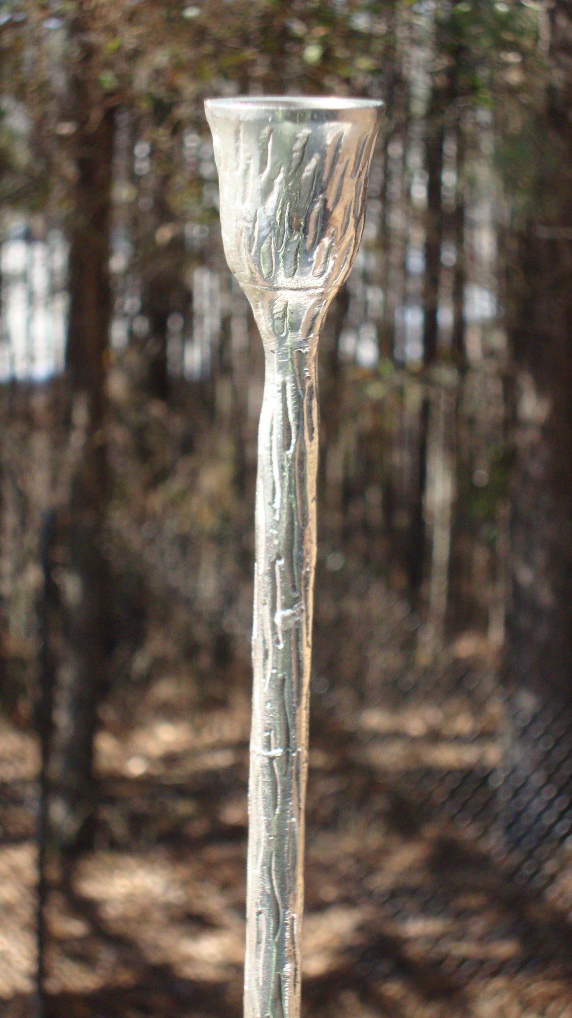 [SOLD] Michael Aram Silver Treebark Candlestick