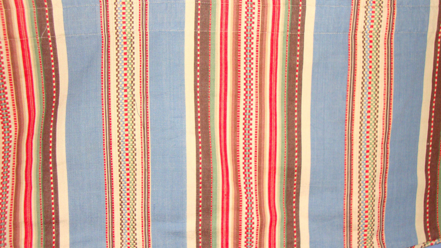 [SOLD] Vintage Blue White Scandinavian Striped Large Window Valance