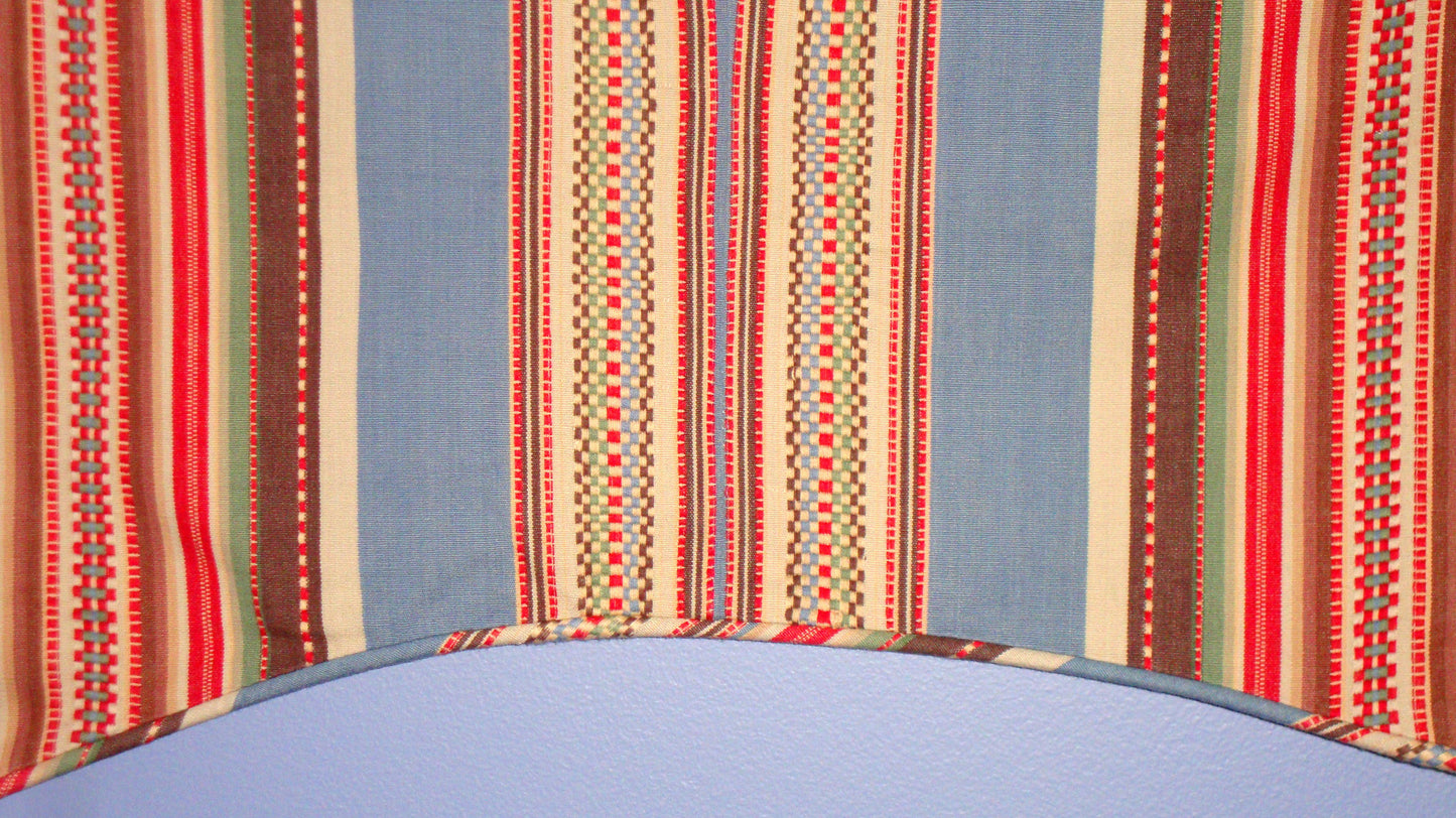 [SOLD] Vintage Blue White Scandinavian Striped Large Window Valance