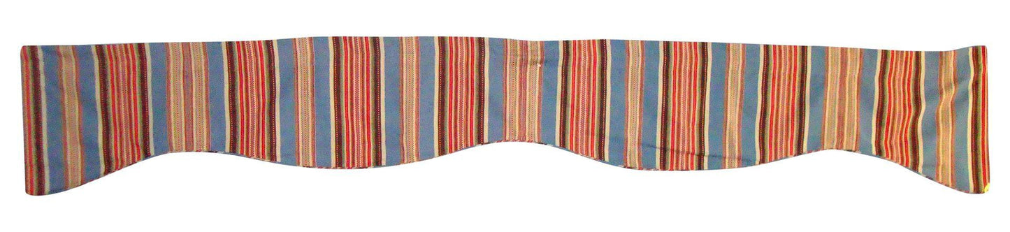 [SOLD] Vintage Blue White Scandinavian Striped Large Window Valance