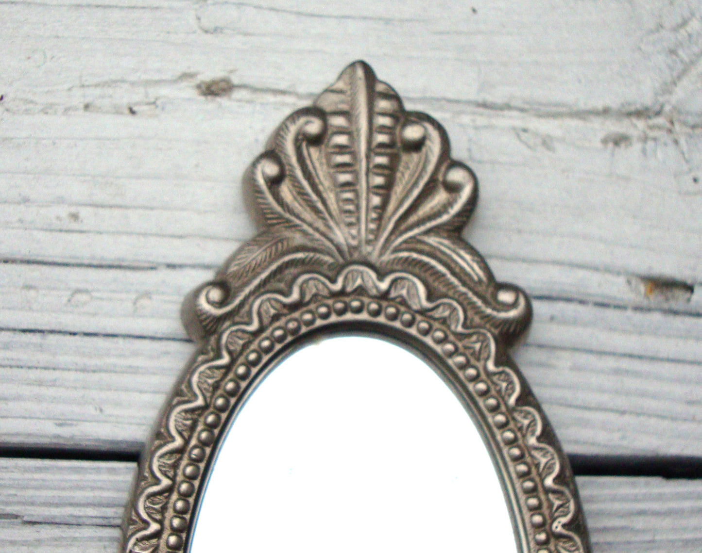 [Sold] Vintage Gustavian Swedish Silver Mirror Candle Sconces - 2