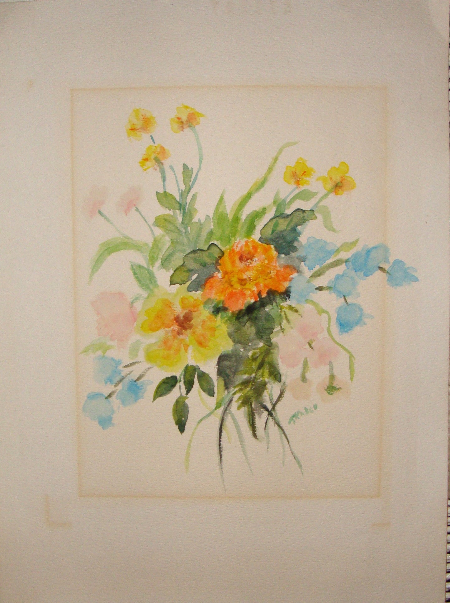 Vintage Floral Watercolor Painting