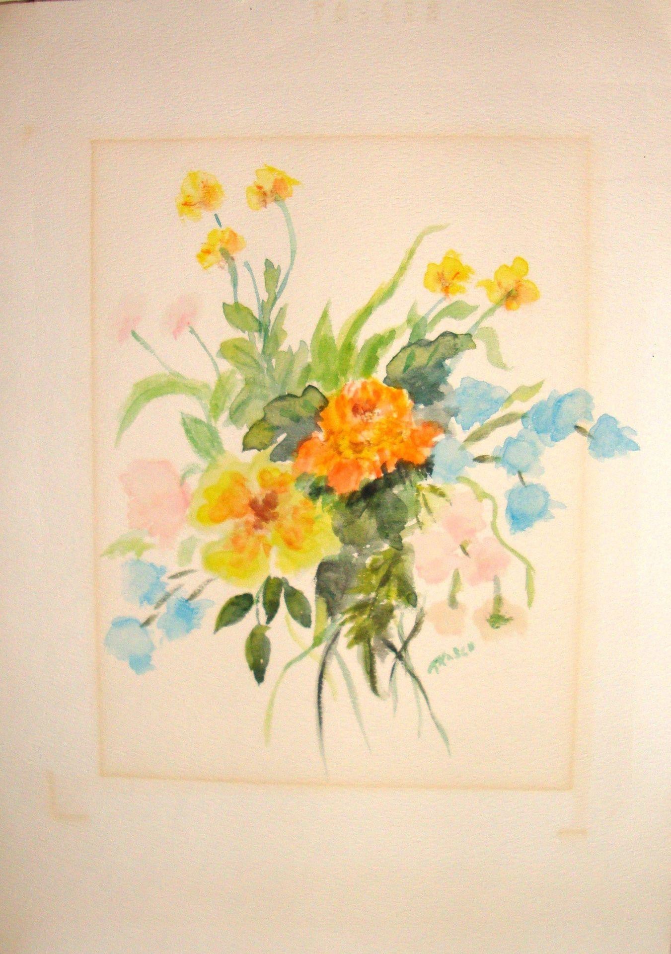 Vintage Floral Watercolor Painting