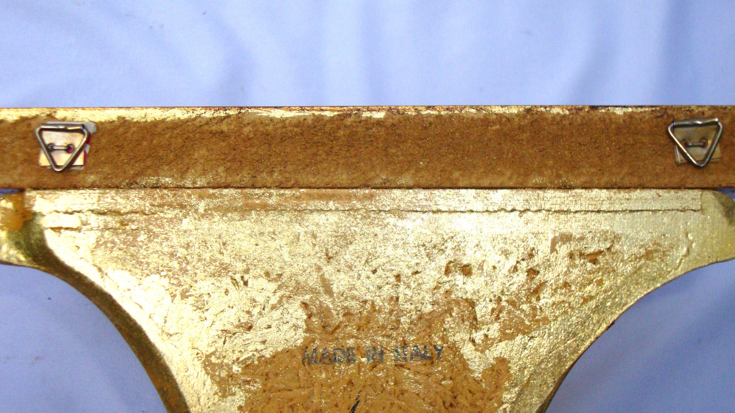 Italian Neoclassical Gilt Gold Sconce Shelves