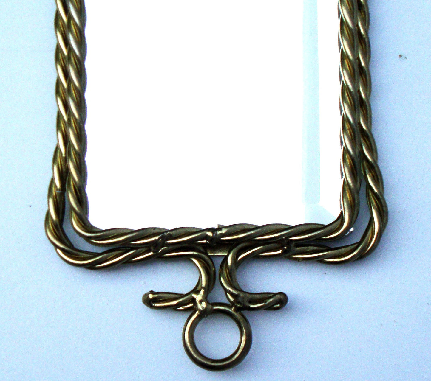 (SOLD) Hollywood Regency Gold Twist Mirror Candleholder