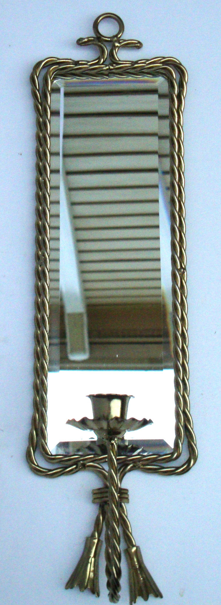(SOLD) Hollywood Regency Gold Twist Mirror Candleholder