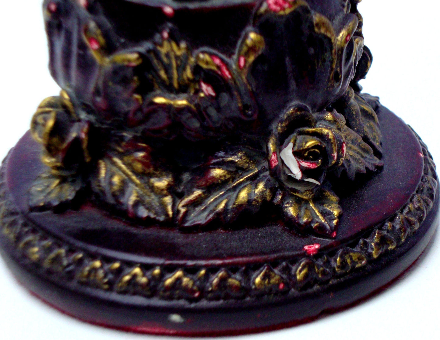 Neoclassical Italian French Gold Red Candlesticks