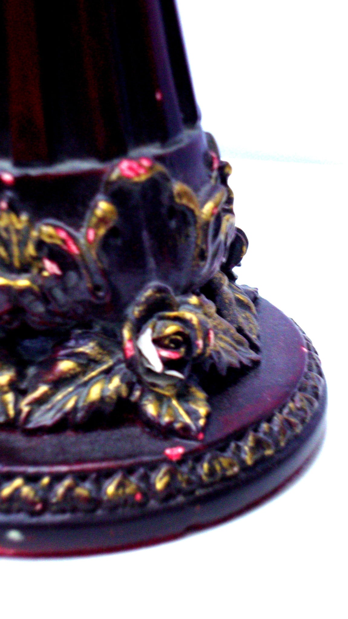 Neoclassical Italian French Gold Red Candlesticks