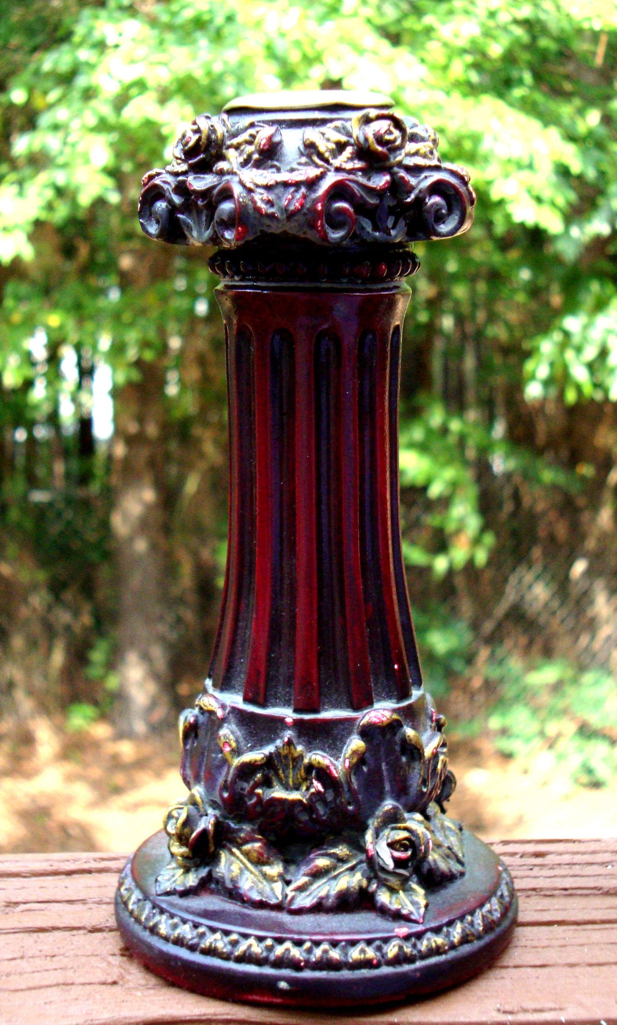 Neoclassical Italian French Gold Red Candlesticks