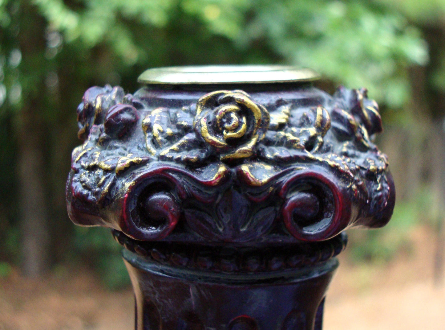 Neoclassical Italian French Gold Red Candlesticks