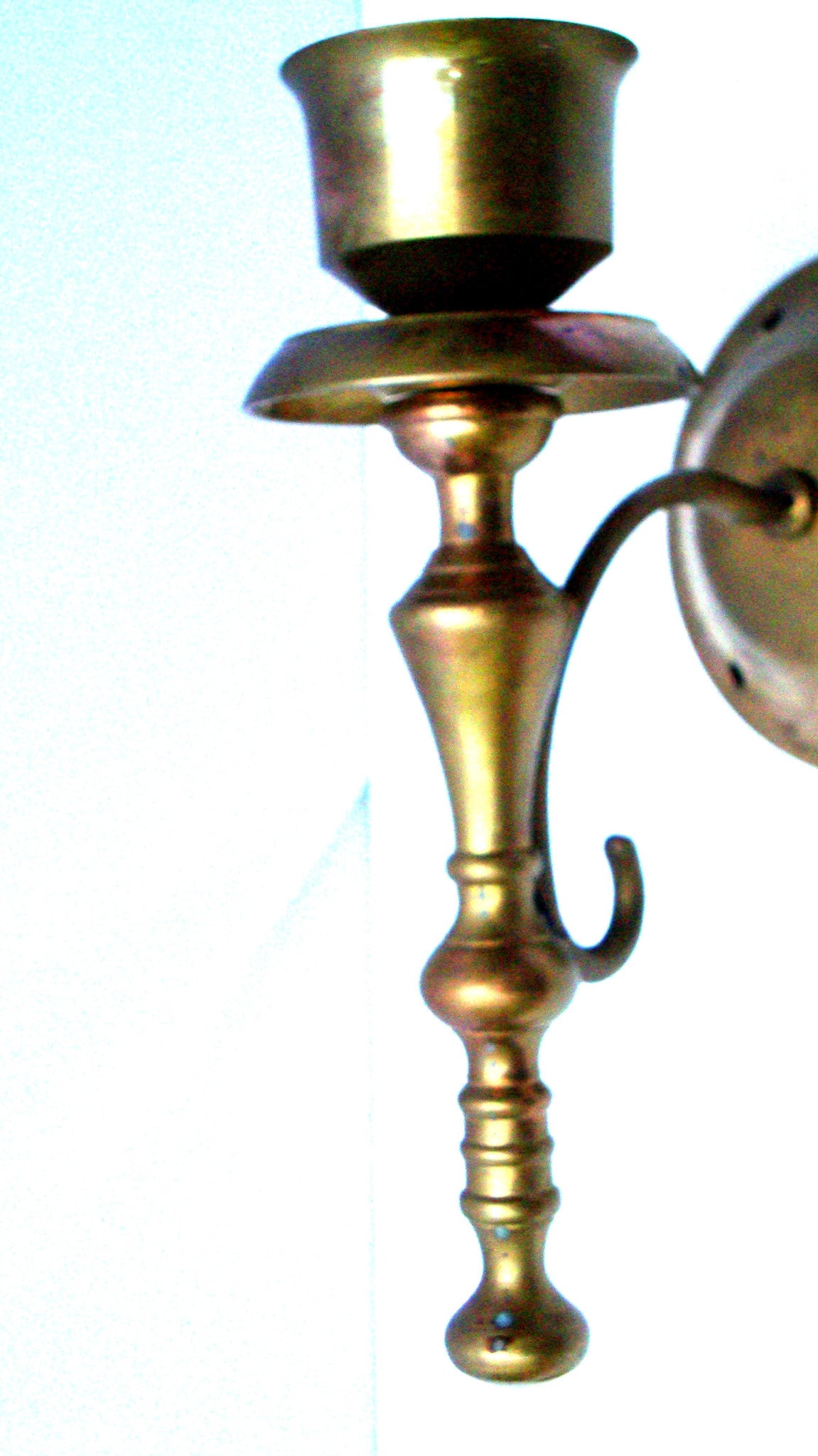 [SOLD] Victorian Gothic Regency Deco Brass Candle Sconces